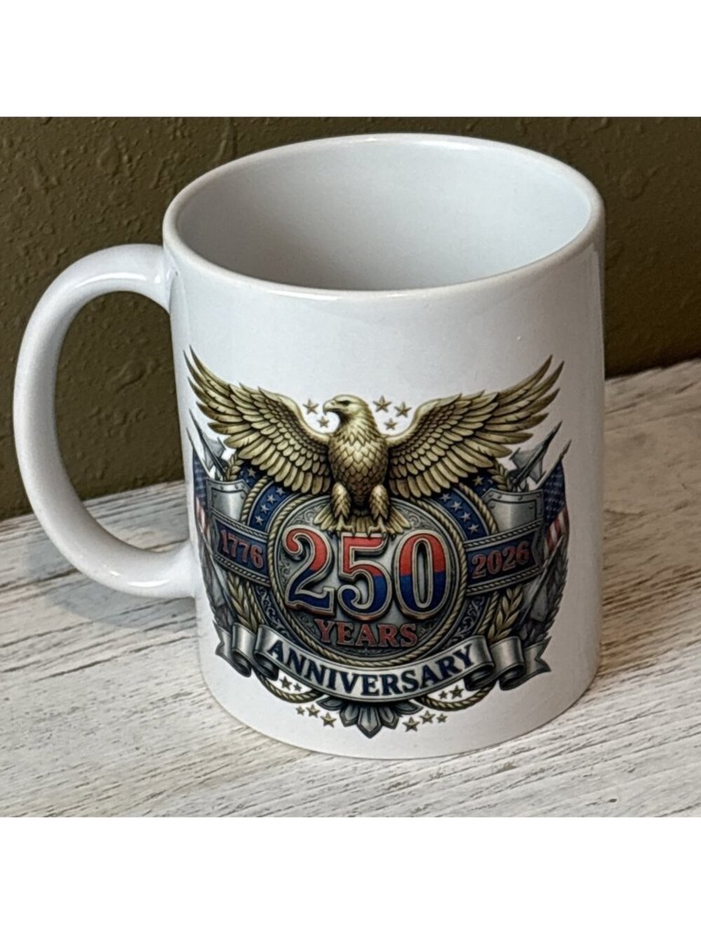 USA 250 Anniversary Patriotic Ceramic Coffee Mug Coffee Cup 1pc, 11oz